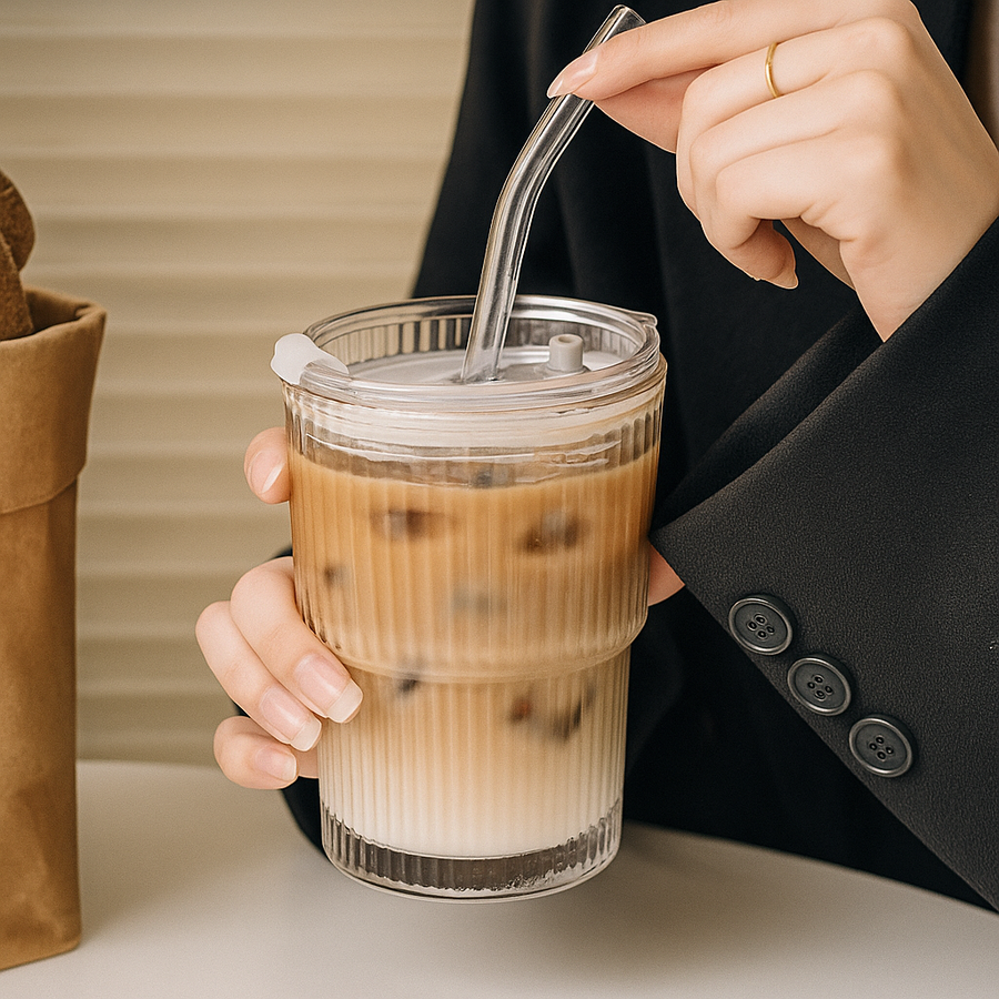 Perle™ Striped Ice Coffee Glass