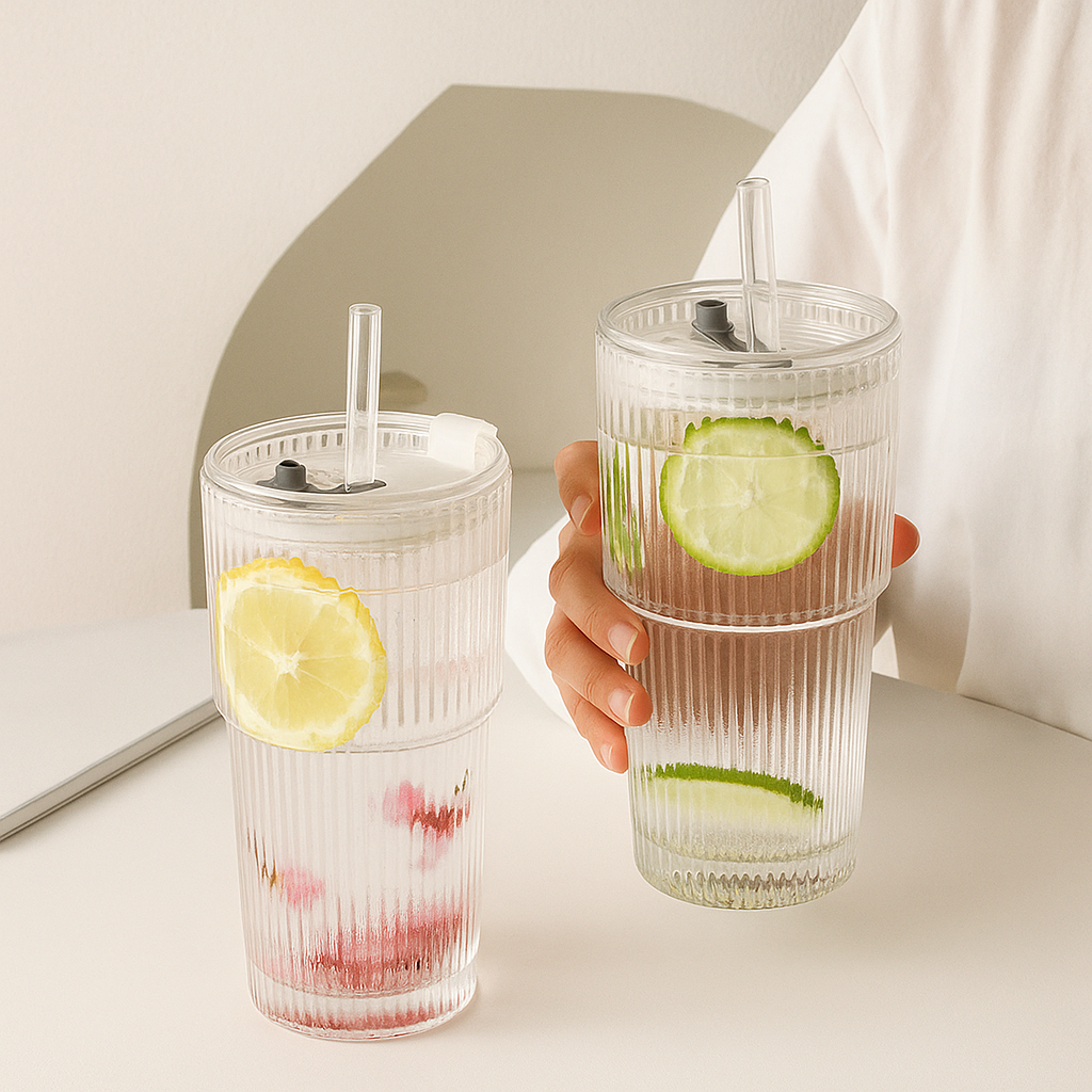 Perle™ Striped Ice Coffee Glass