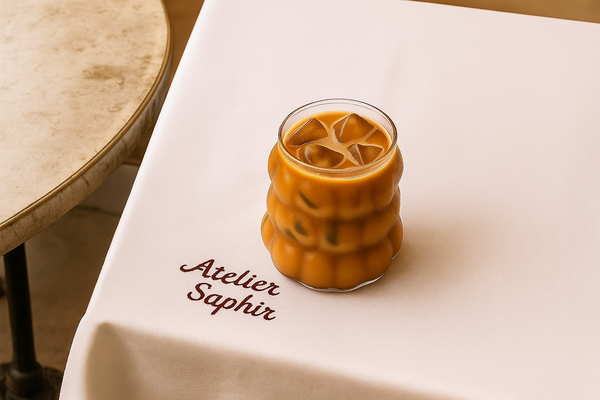 Customer using Atelier Saphir glass