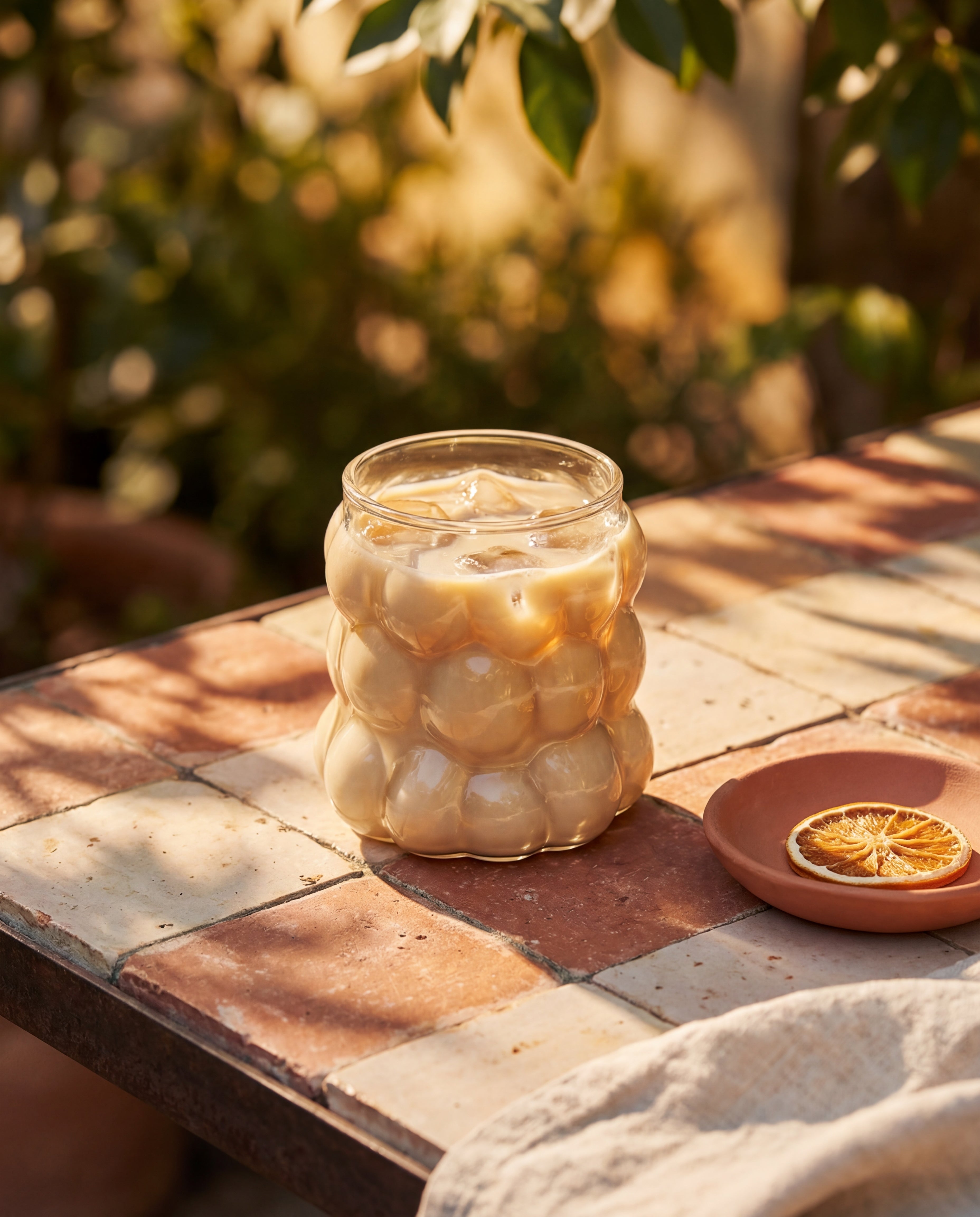 Outdoor terracotta table